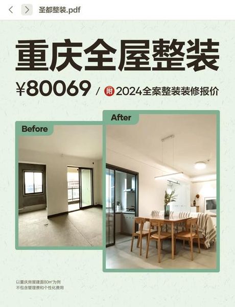 80房子装修多少钱，重庆80平米房子装修费用全解析