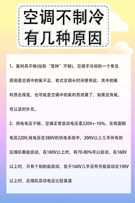 空调不制冷原因，空调不制冷原因及解决方法