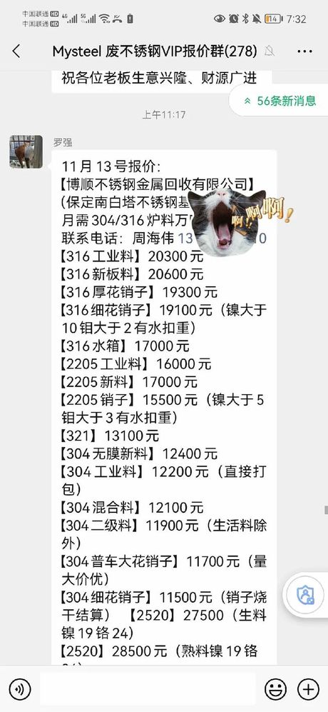 废不锈钢价格，废不锈钢价格，供求市场一周分析