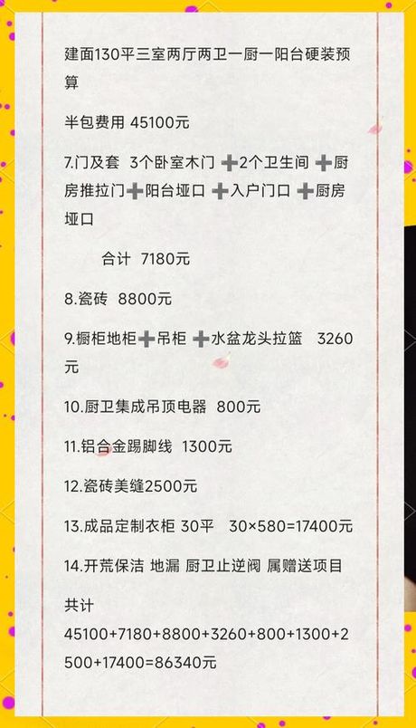 130平方要多少钱装修房子，130平方装修费用2025最新价格解密