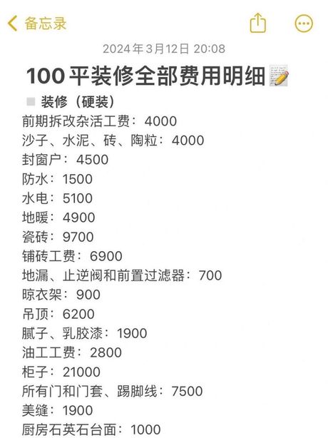 100平米 装修 要多少钱，100平米装修费用概览