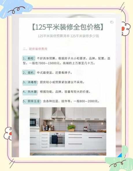 一般125平方的房子装修大概多少钱