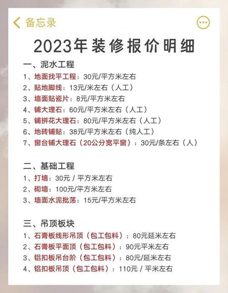 装修价格一般多少钱一平方，2023年装修价格指南