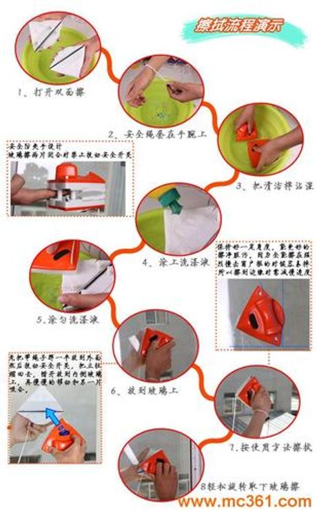 擦玻璃器双面擦怎么用，使用双面玻璃清洁器的方法