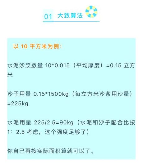一平米地砖需要多少水泥沙子