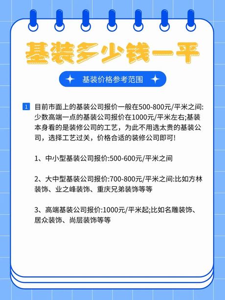 基装多少钱一平