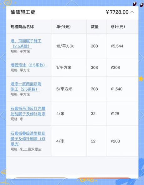 油漆工多少钱一平米