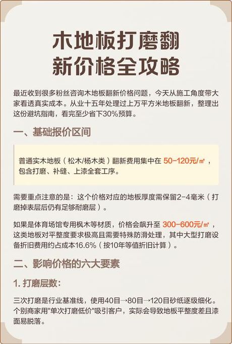 地板打磨多少钱一平方米，地板打磨翻新价格指南