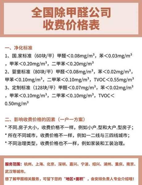 除甲醛的价格怎么收费，除甲醛价格收费情况